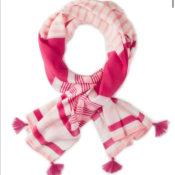 Mark & Hall- Pink Stripe Scarf- New With Tags - Picture 1 of 5